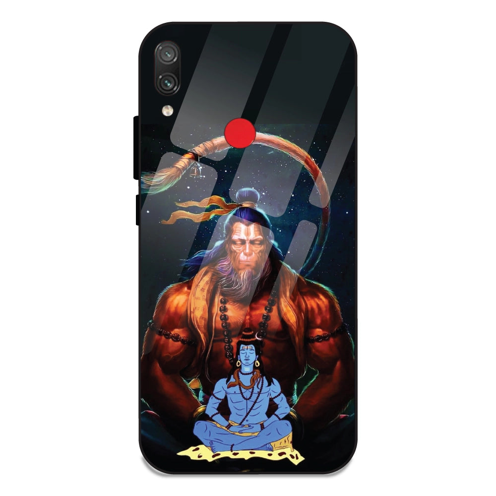 Lord Shiva & Lord Hanuman - Glass Cases For Redmi Note 7