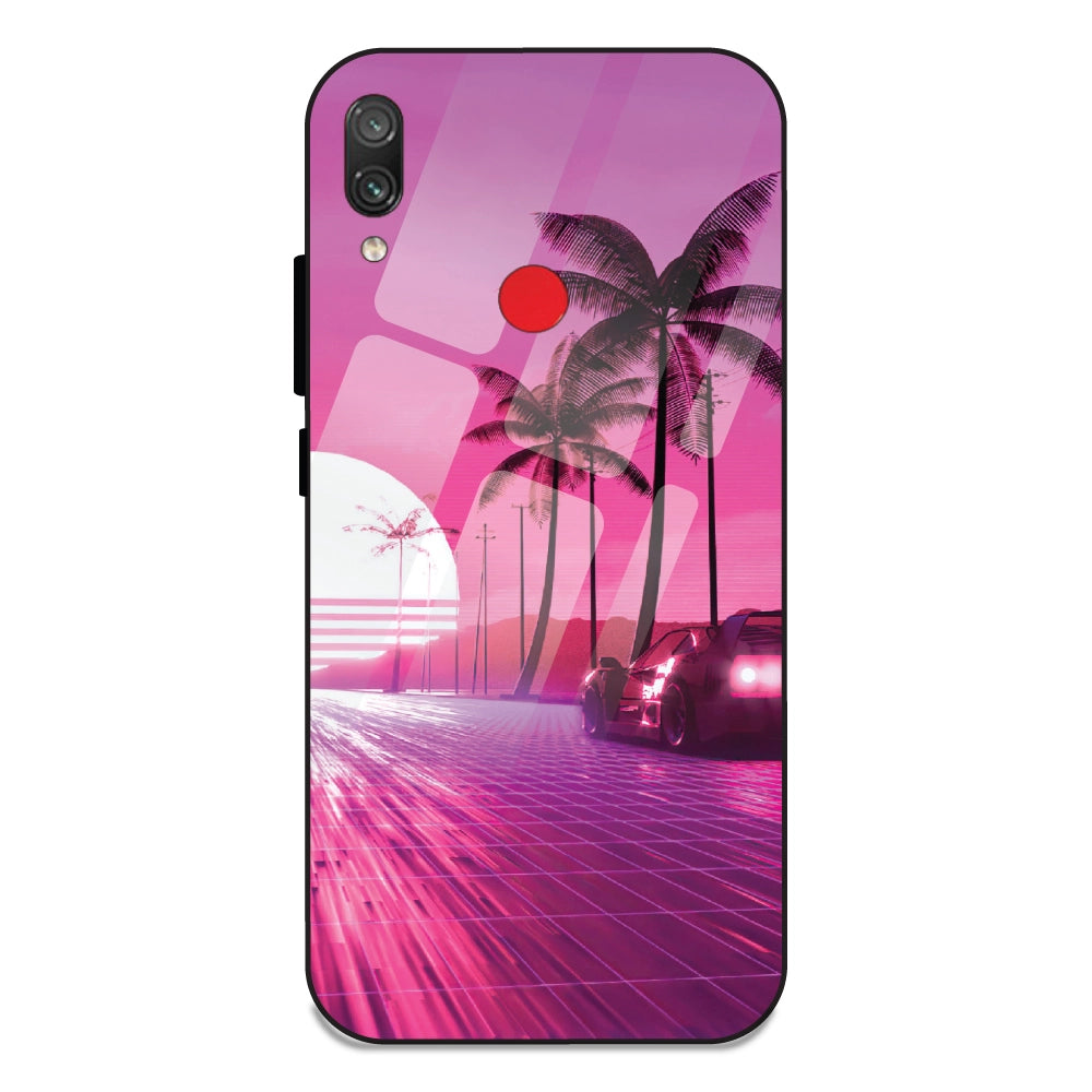 Retro Beach Synthwave - Glass Cases For Redmi Note 7