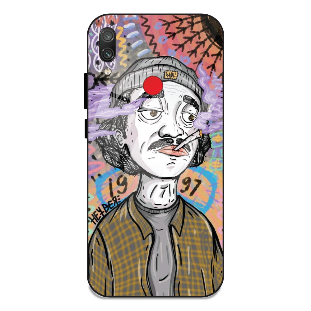 A Smoking Potrait - Glass Cases For Redmi Redmi Note 7