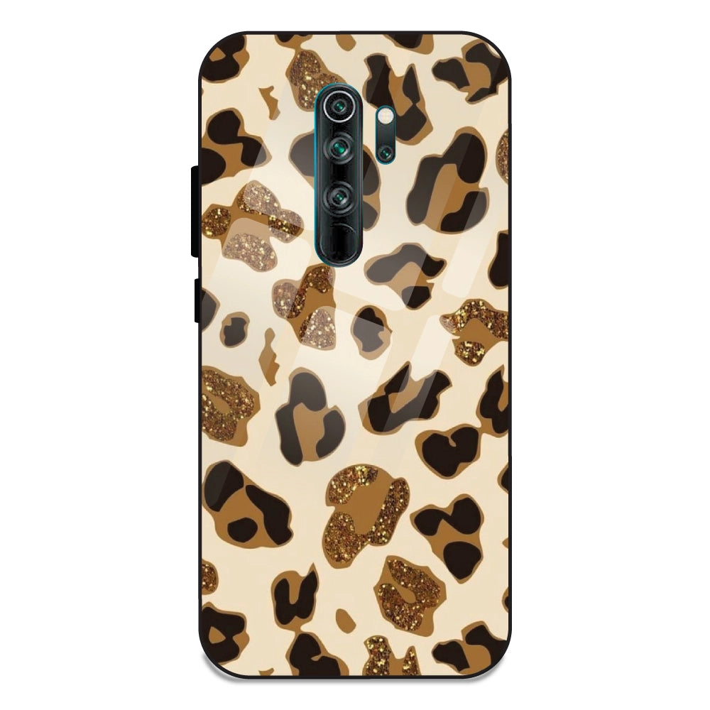 Leopard Glitter Print - Glass Case For Note 8 Pro