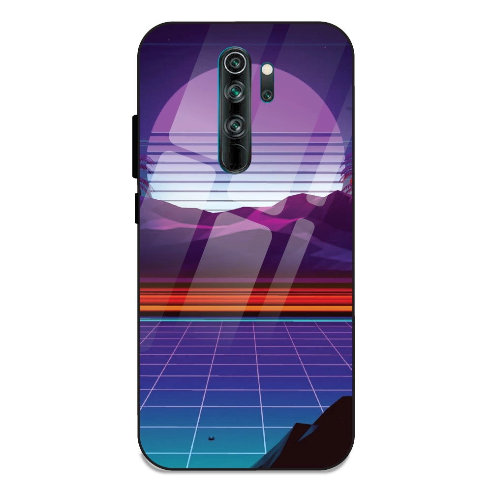 Electrofloor Synthwave - Glass Cases For Redmi Note 8 Pro