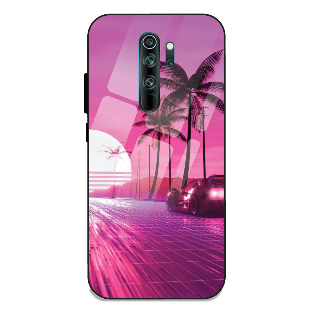 Retro Beach Synthwave - Glass Cases For Note 8 Pro