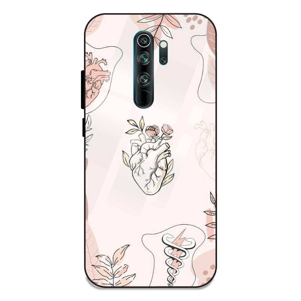 Hearts And Flowers - Glass Cases For Note 8 Pro