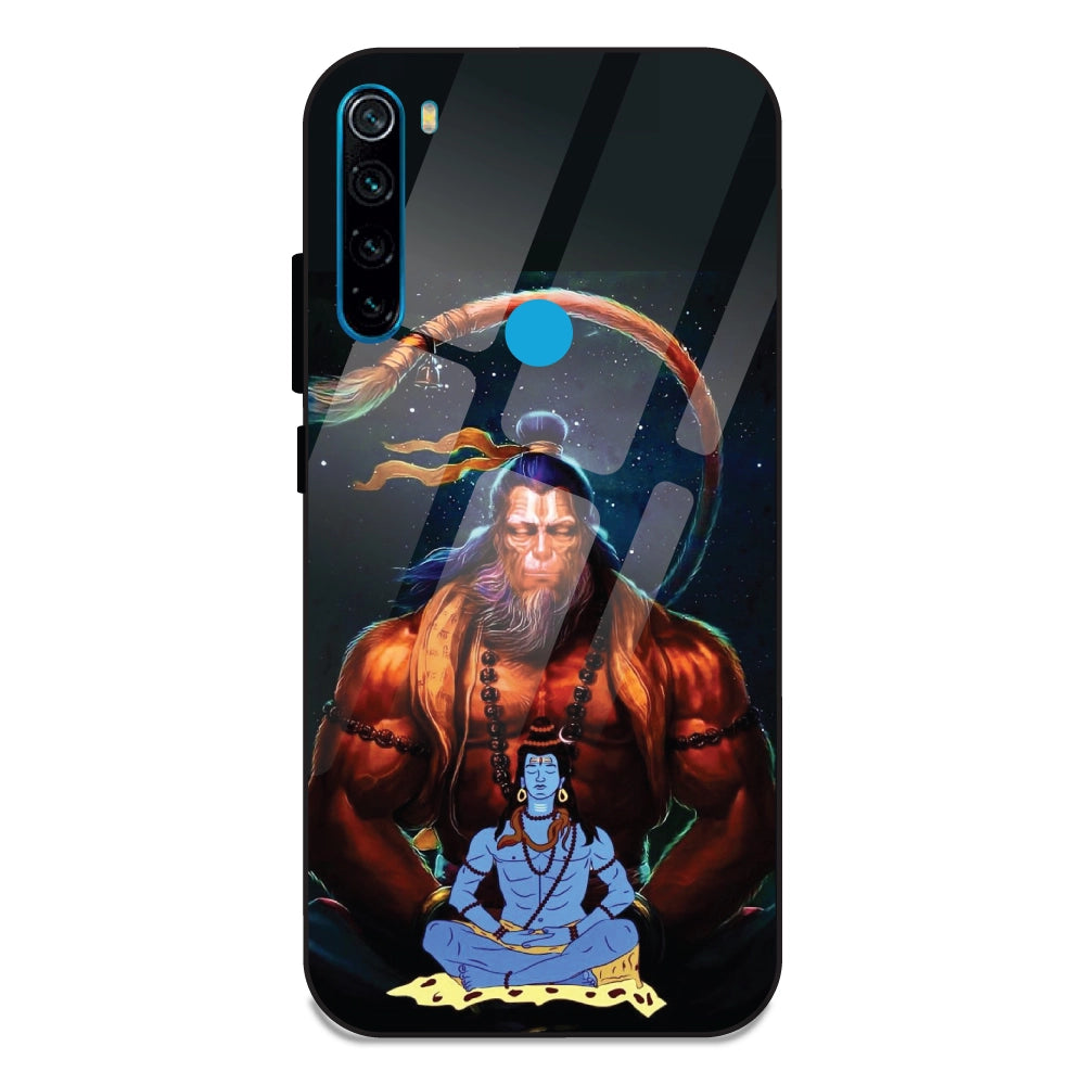 Lord Shiva & Lord Hanuman - Glass Cases For Redmi Note 8