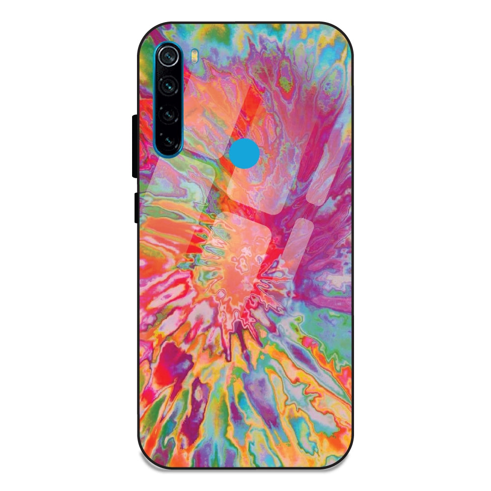 Orange Splash Tie Dye - Glass Case For Redmi Note 8
