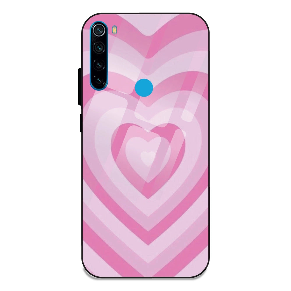 Pink Hearts - Glass Case For Redmi Note 8