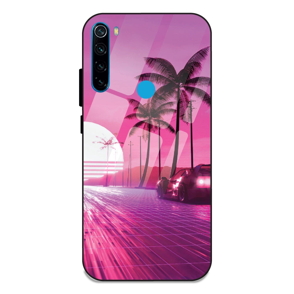 Retro Beach Synthwave - Glass Cases For Redmi Note 8