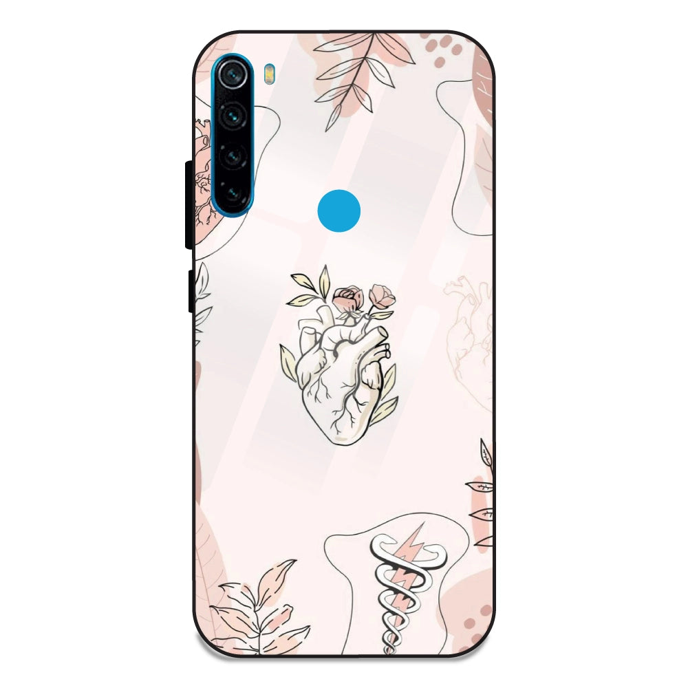 Hearts And Flowers - Glass Cases For Redmi Note 8