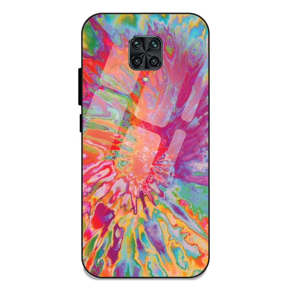Orange Splash Tie Dye - Glass Case For Redmi Note 9 Pro Max
