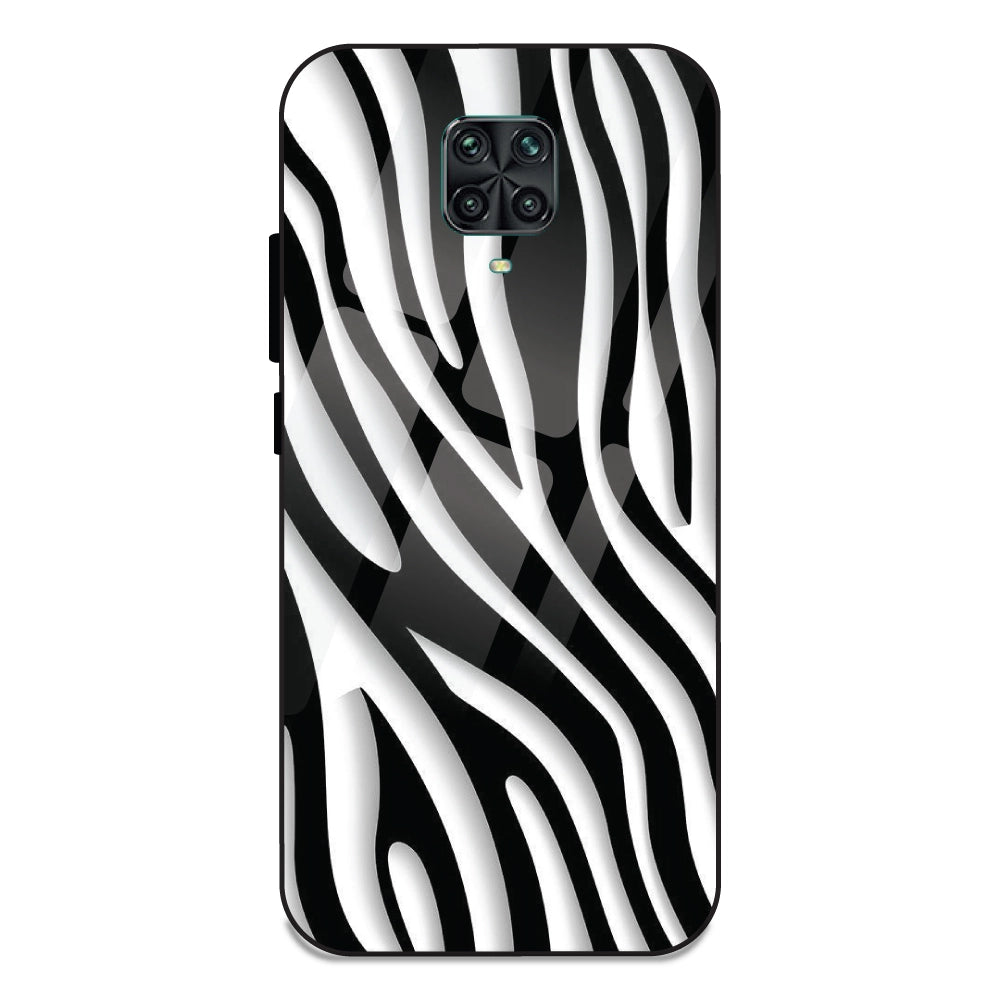 Zebra Print - Glass Case For Redmi Note 9 Pro
