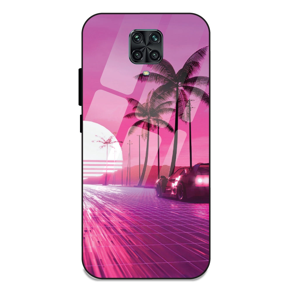 Retro Beach Synthwave - Glass Cases For Redmi Note 9 Pro
