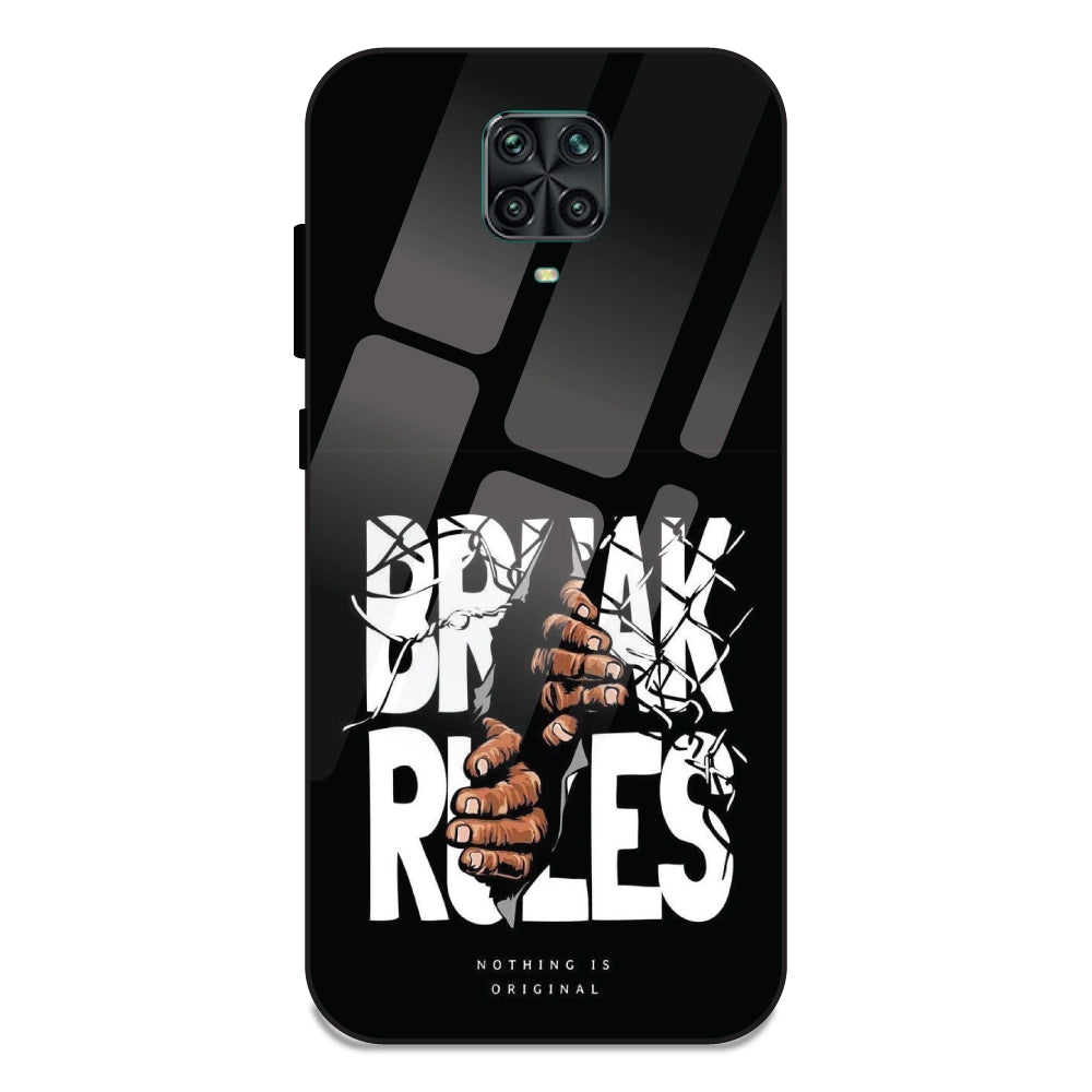 Break Rules - Glass Cases For Redmi Note 9 Pro