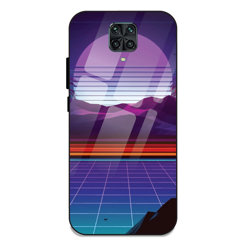 Electrofloor Synthwave - Glass Cases For Redmi Note 9 Pro