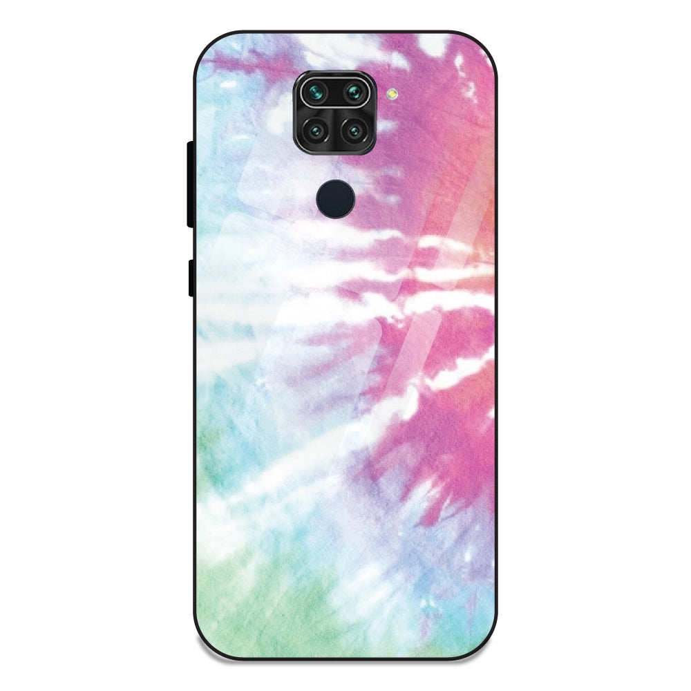 3 Color Splash Tie Dye - Glass Case For Redmi Note 9