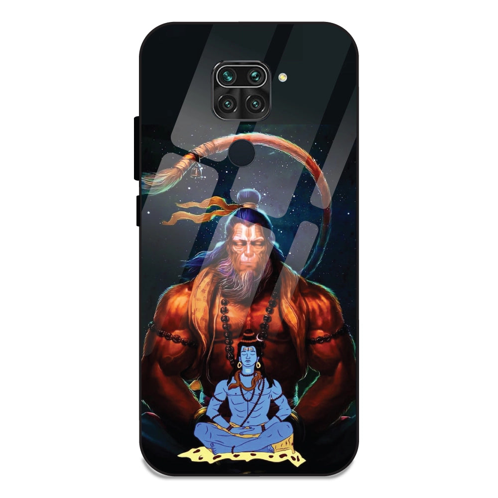 Lord Shiva & Lord Hanuman - Glass Cases For Redmi Note 9