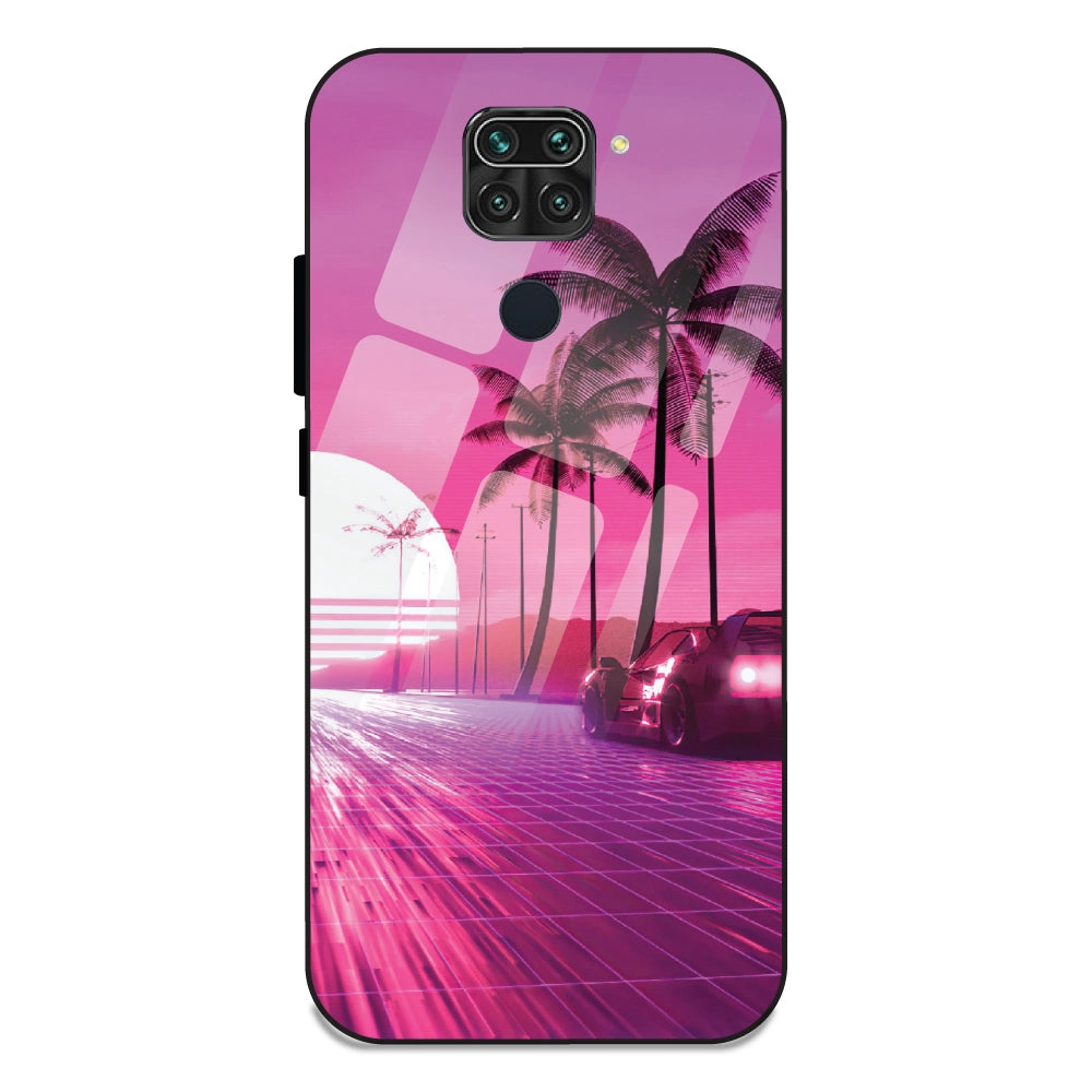 Retro Beach Synthwave - Glass Cases For Redmi Note 9
