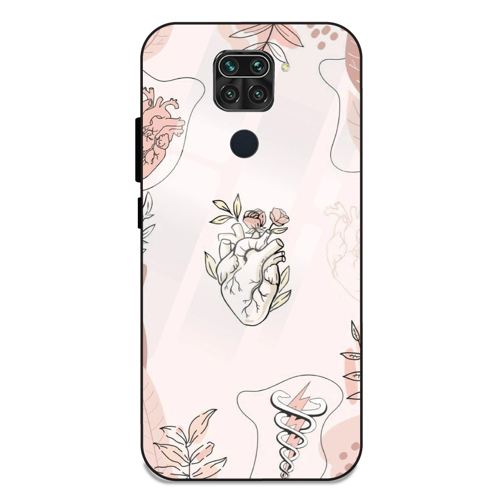 Hearts And Flowers - Glass Cases For Redmi Note 9