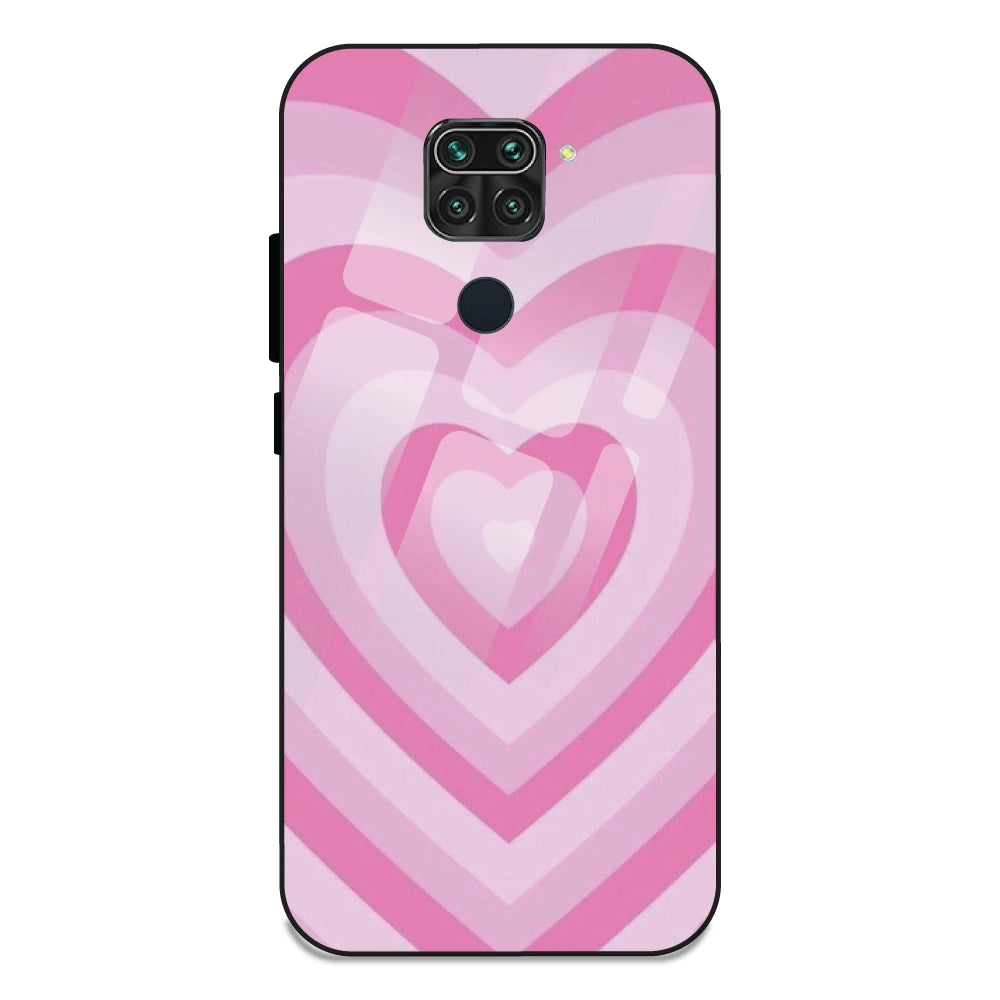 Pink Hearts - Glass Case For Redmi Note 9