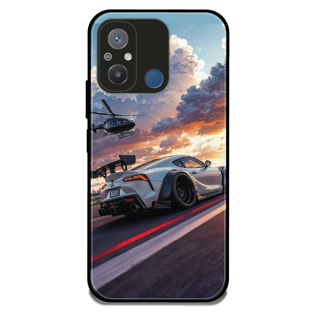 Helicopter & Car - Glossy Metal Silicone Case For Redmi Models