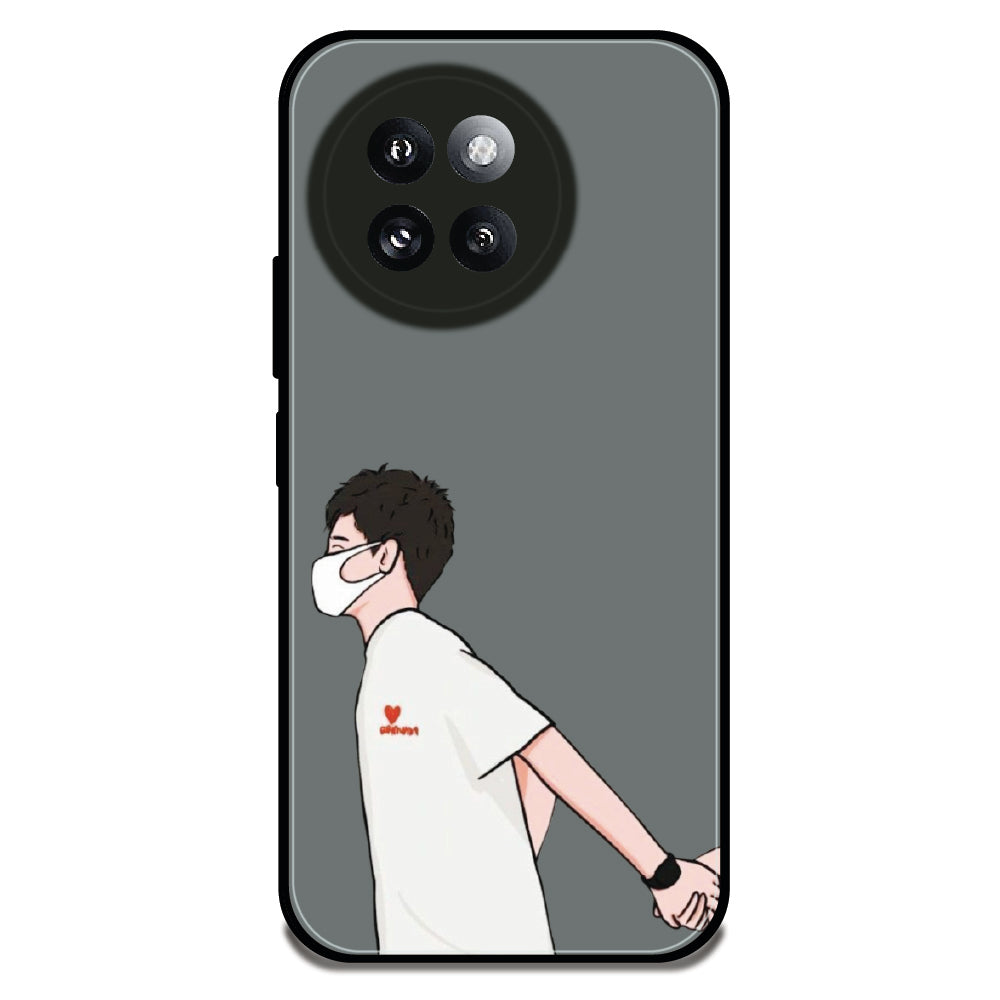 Couple Holding Hand Boy - Glossy Metal Silicone Case For Redmi Models