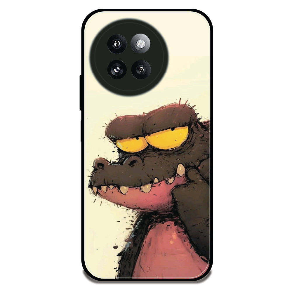 Crocodile Sketch - Glossy Metal Silicone Case For Redmi Models