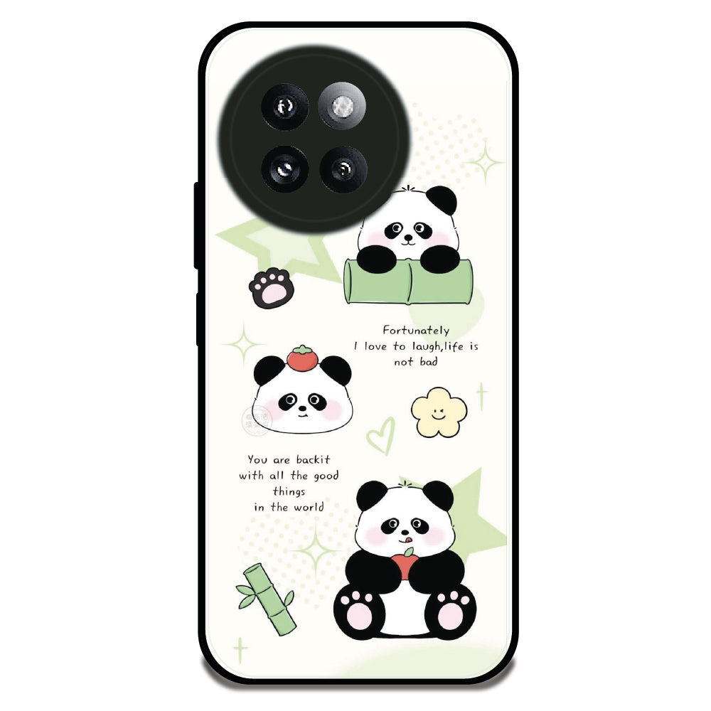 Cute Panda Diary - Glossy Metal Silicone Case For Redmi Models