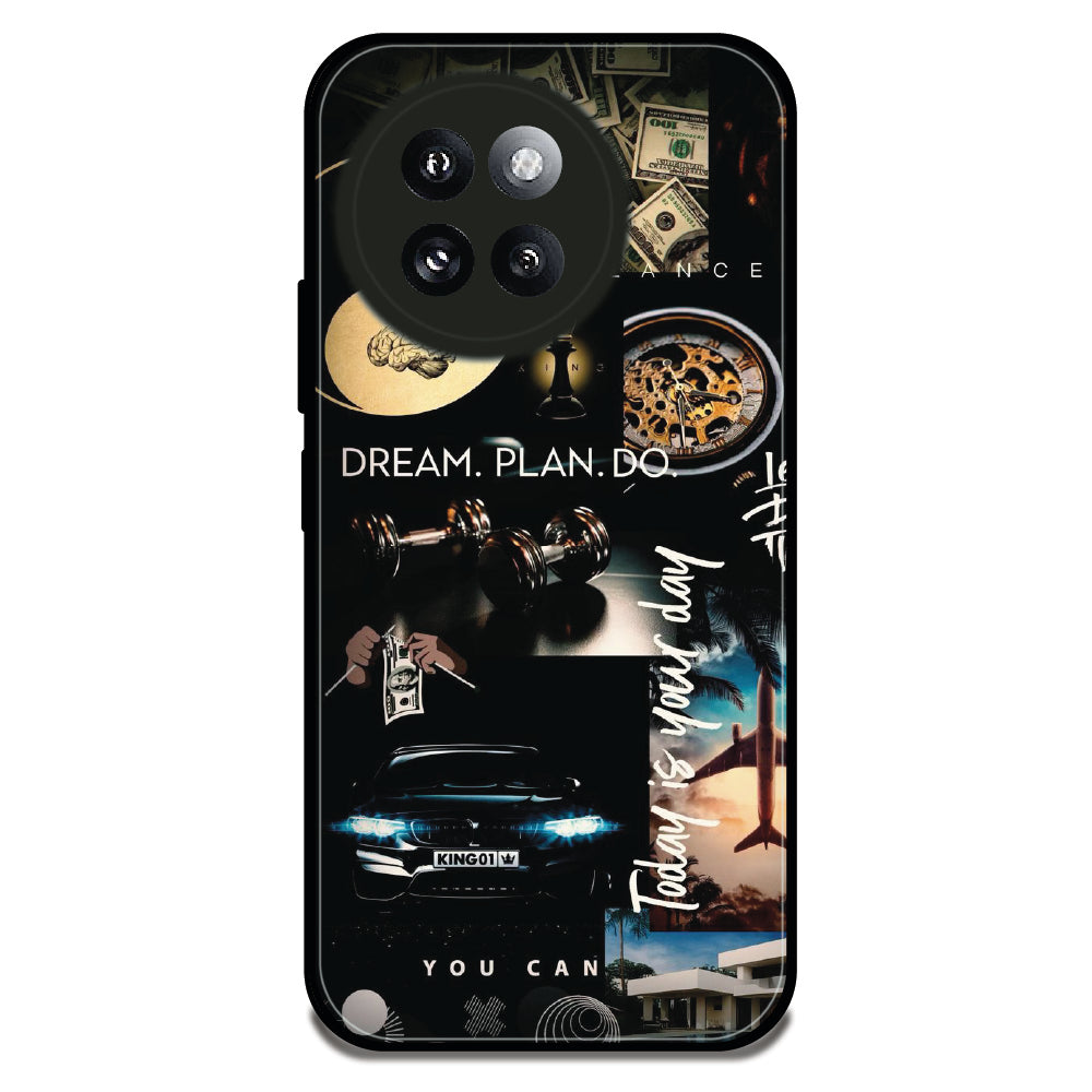 Dream Plan Collage - Glossy Metal Silicone Case For Redmi Models