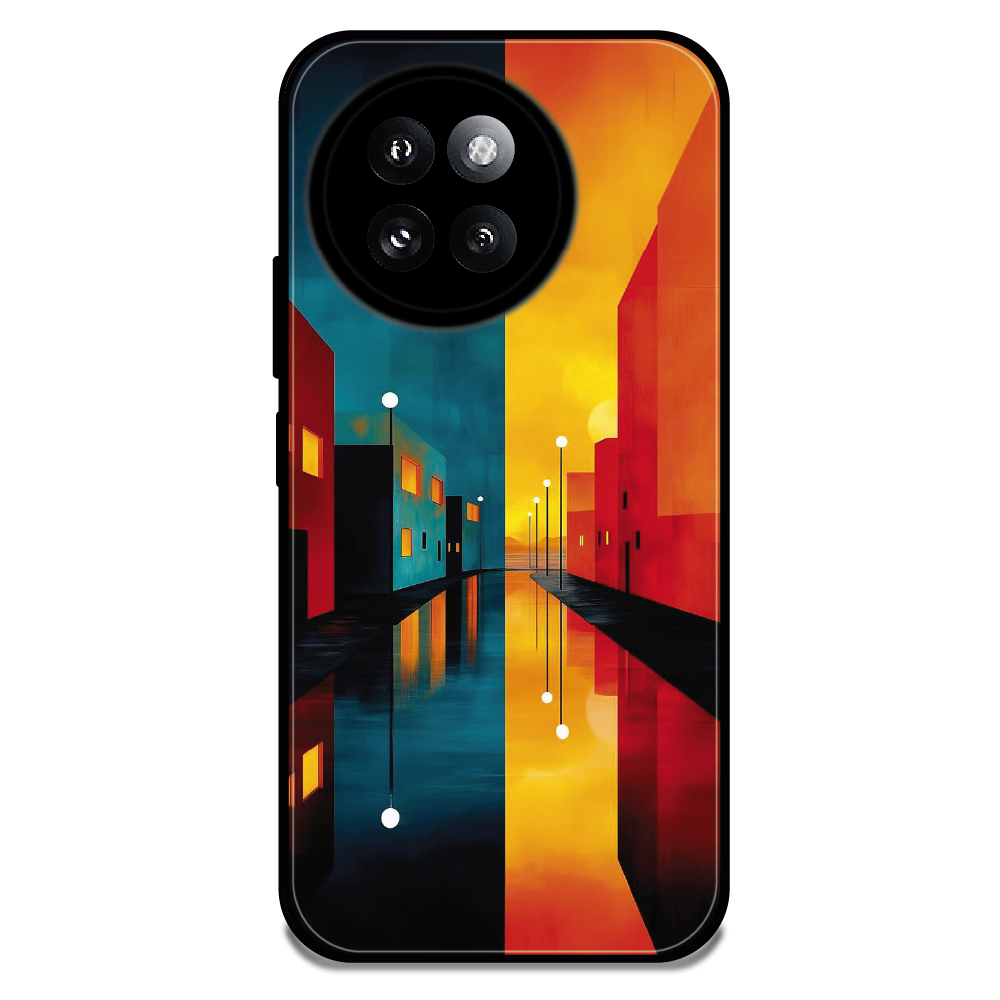 Dual Tone City Street - Glossy Metal Silicone Case For Redmi Models
