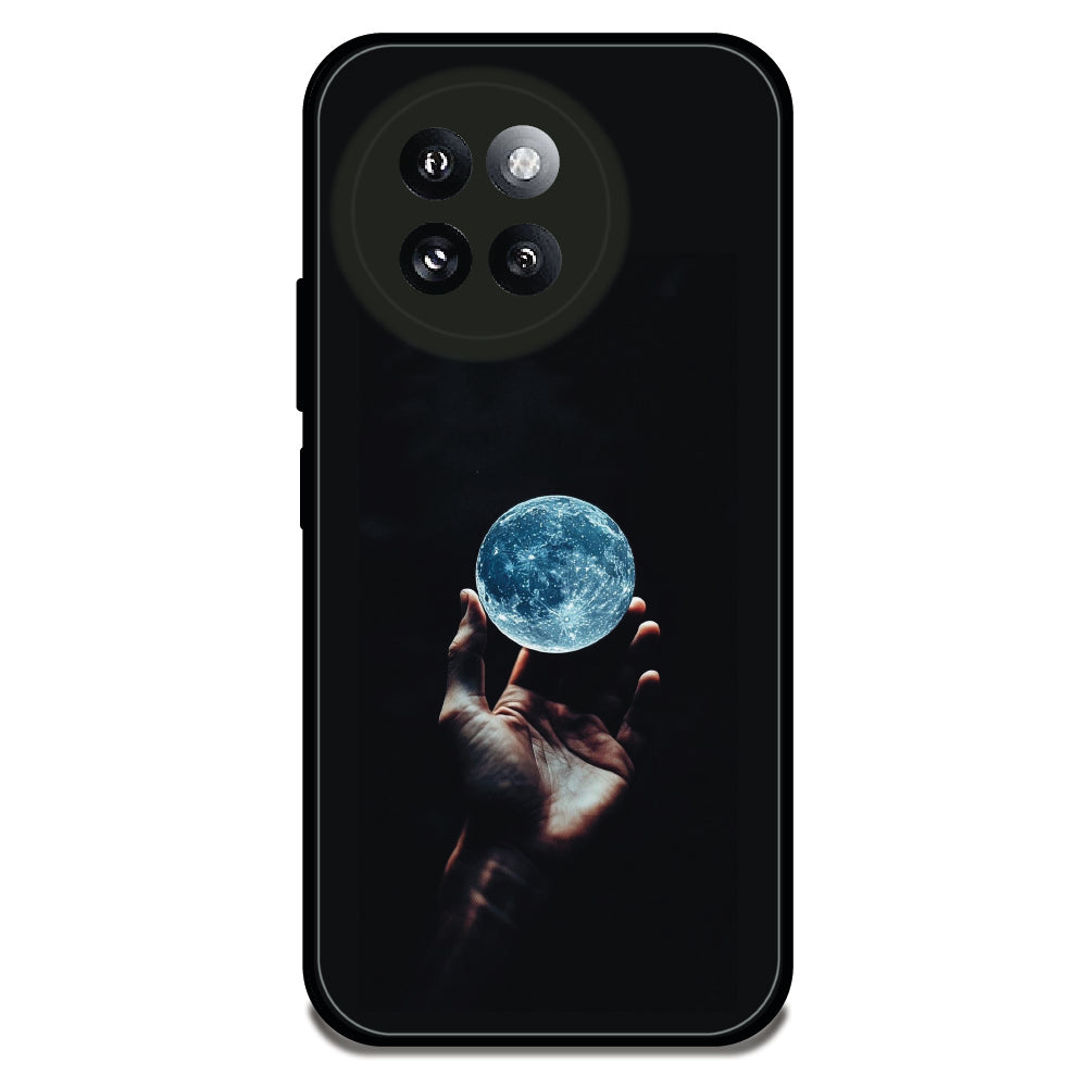 Glowing Moon in Hand - Glossy Metal Silicone Case For Redmi Models