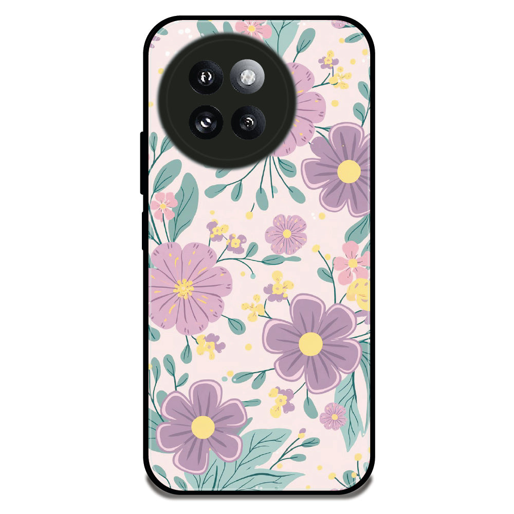 Lavender Flower Garden - Glossy Metal Silicone Case For Redmi Models