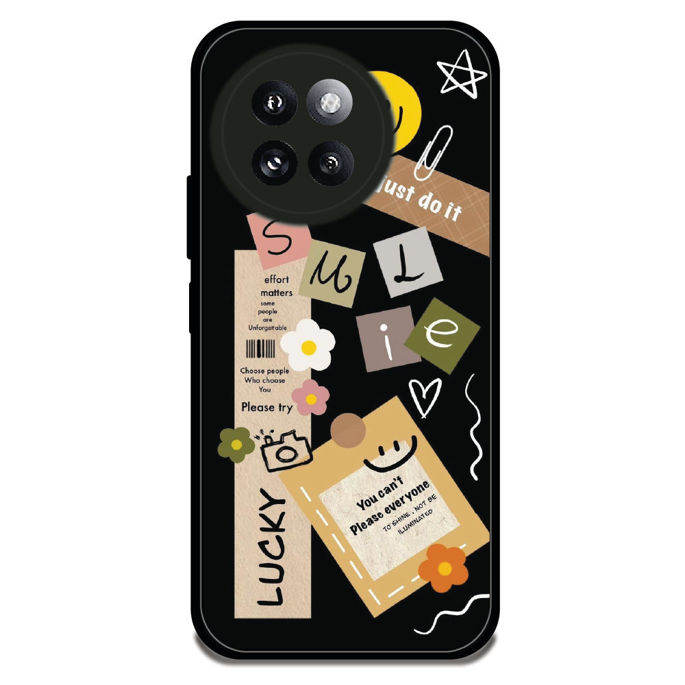 Lucky Smile Doodle - Glossy Metal Silicone Case For Redmi Models