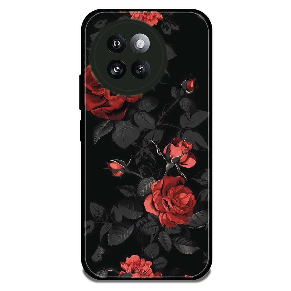 Midnight Red Roses - Glossy Metal Silicone Case For Redmi Models