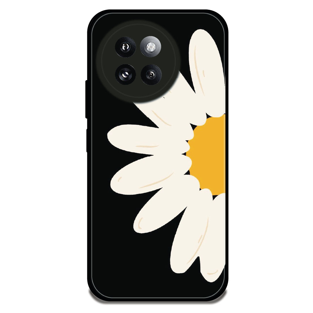 Minimal Half Daisy - Glossy Metal Silicone Case For Redmi Models
