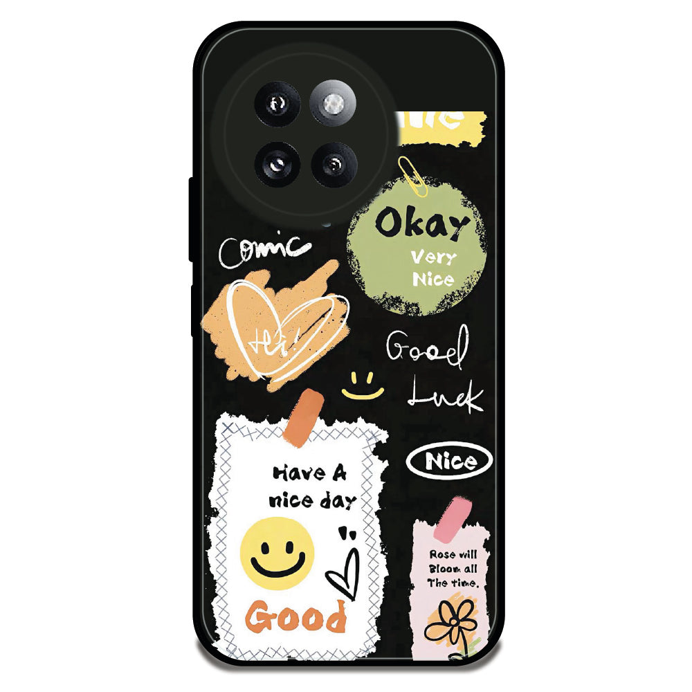 Nice Quotes Doodle - Glossy Metal Silicone Case For Redmi Models