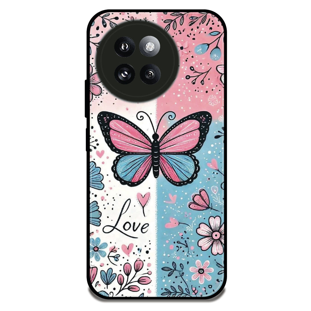 Pastel Love Butterfly - Glossy Metal Silicone Case For Redmi Models