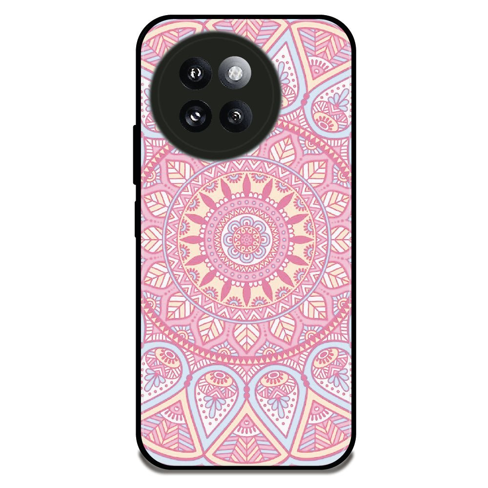 Pastel Pink Mandala - Glossy Metal Silicone Case For Redmi Models
