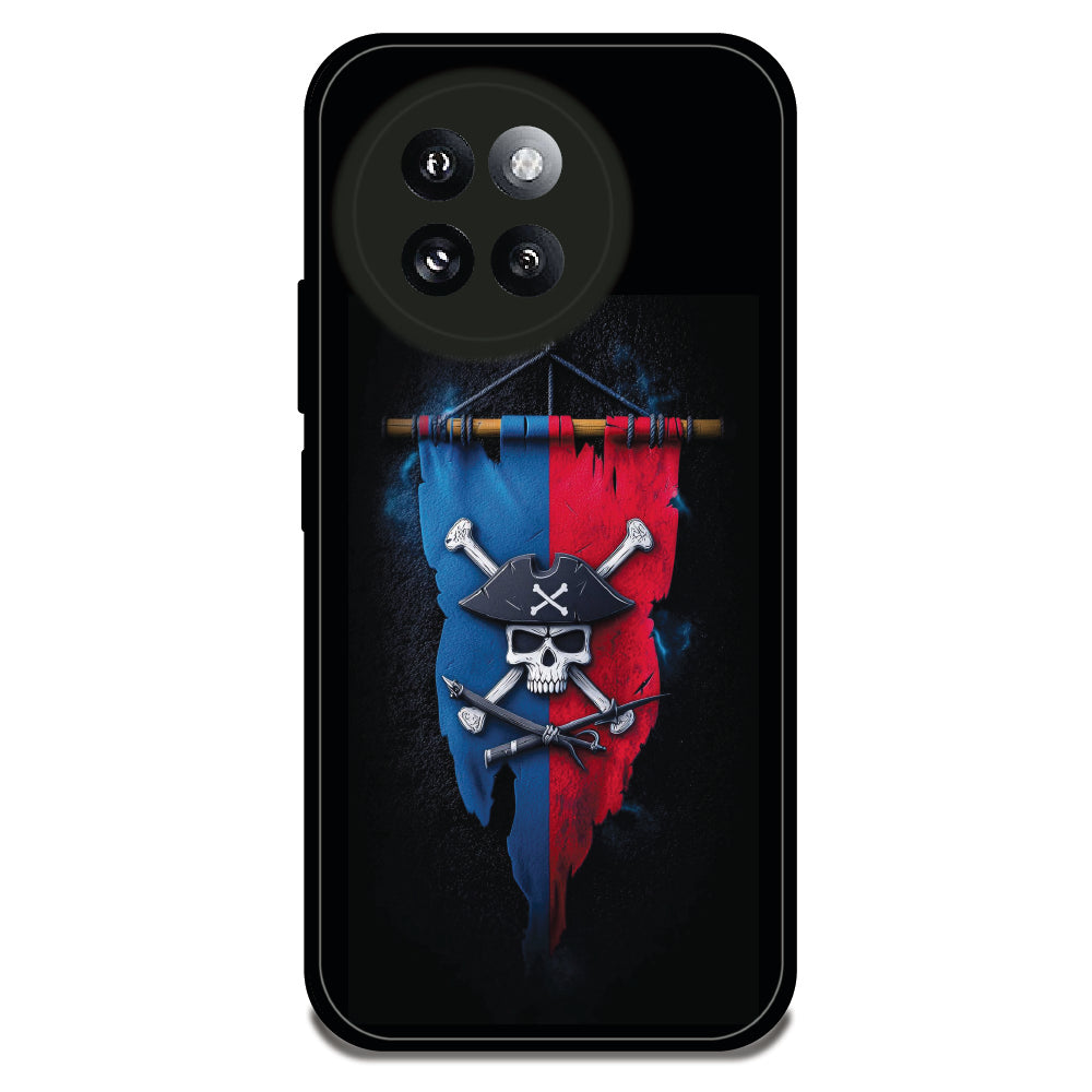 Pirate Skull Banner - Glossy Metal Silicone Case For Redmi Models