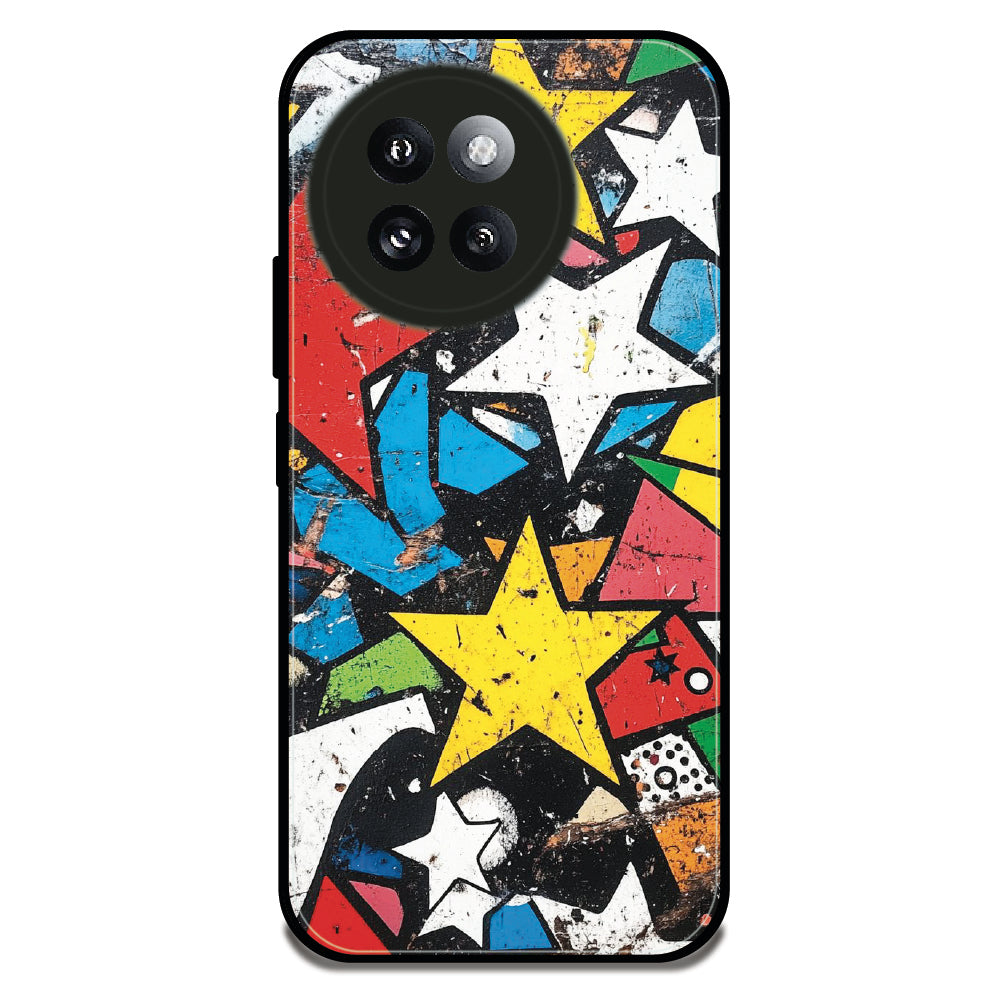 Star Paper Collage - Glossy Metal Silicone Case For Redmi Models