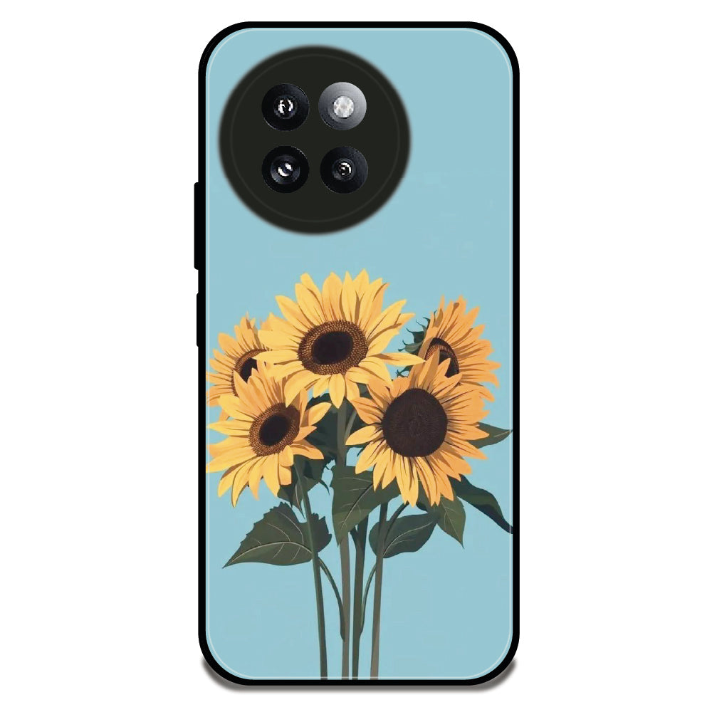 Sunflower Bouquet - Glossy Metal Silicone Case For Redmi Models