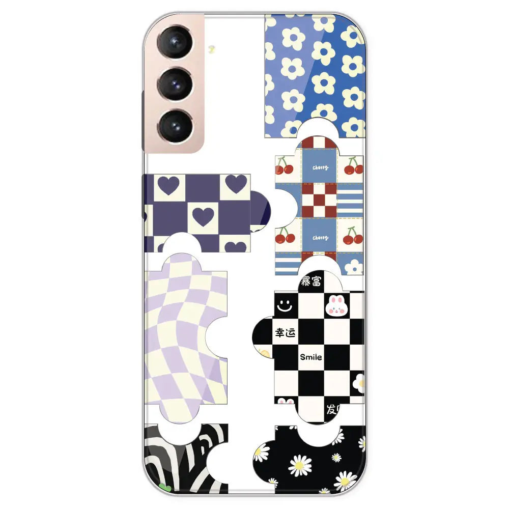 Aesthetic Puzzle - Clear Printed Silicone Case For Samsung Galaxy S21 Plus