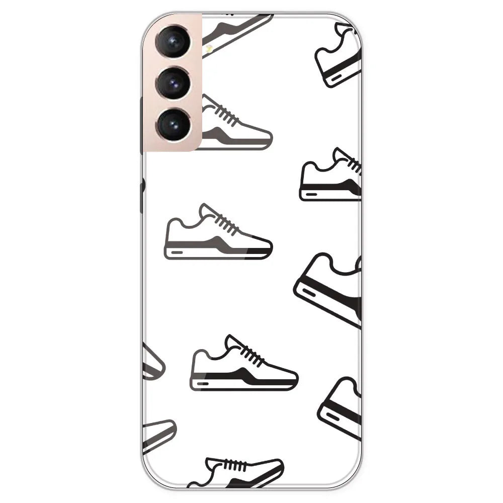 Black Sneakers - Clear Printed Silicone Case For Samsung Galaxy S21 Plus