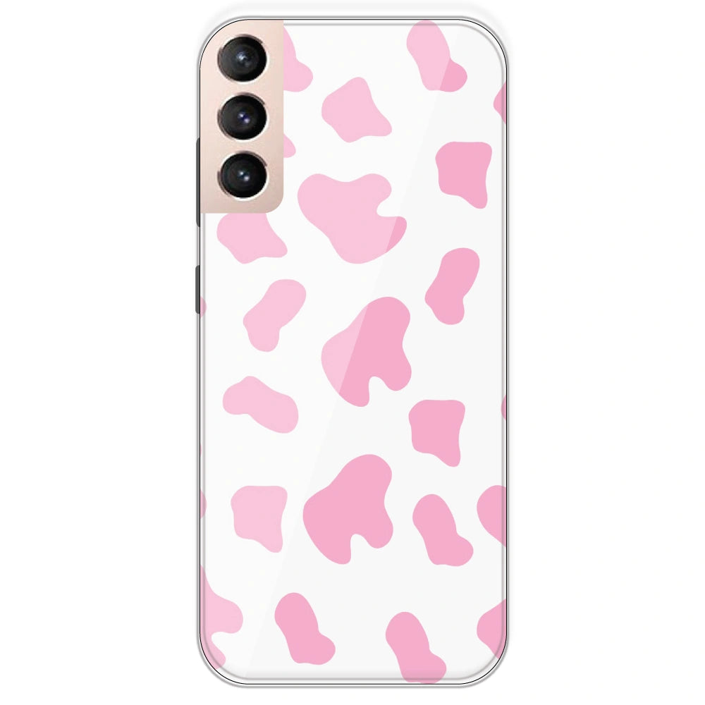 Pink Cow Print - Clear Printed Silicone Case For Samsung Galaxy S21 Plus