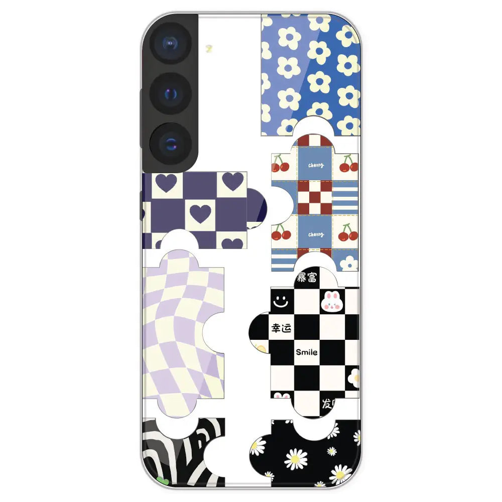 Aesthetic Puzzle - Clear Printed Silicone Case For Samsung Galaxy S21 FE