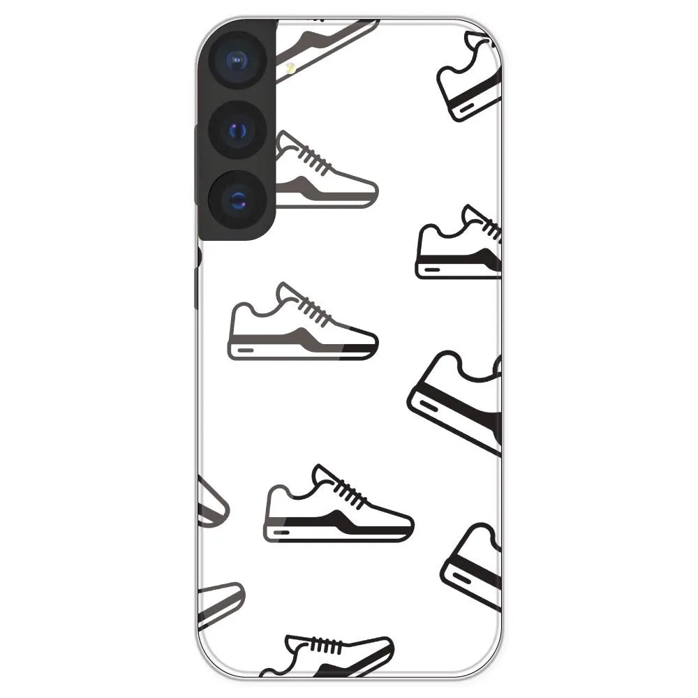 Black Sneakers - Clear Printed Silicone Case For Samsung Galaxy S21 FE