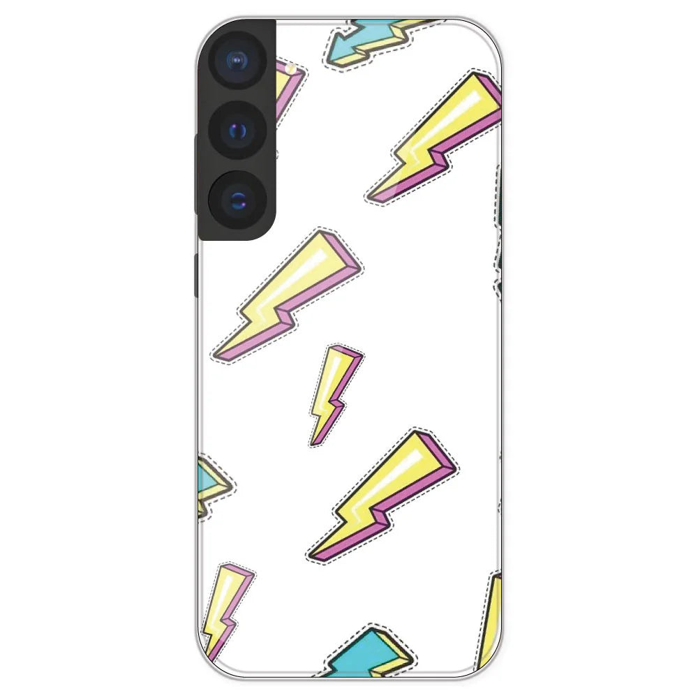 Lighting Bolts - Clear Printed Silicone Case For Samsung Galaxy S21 FE