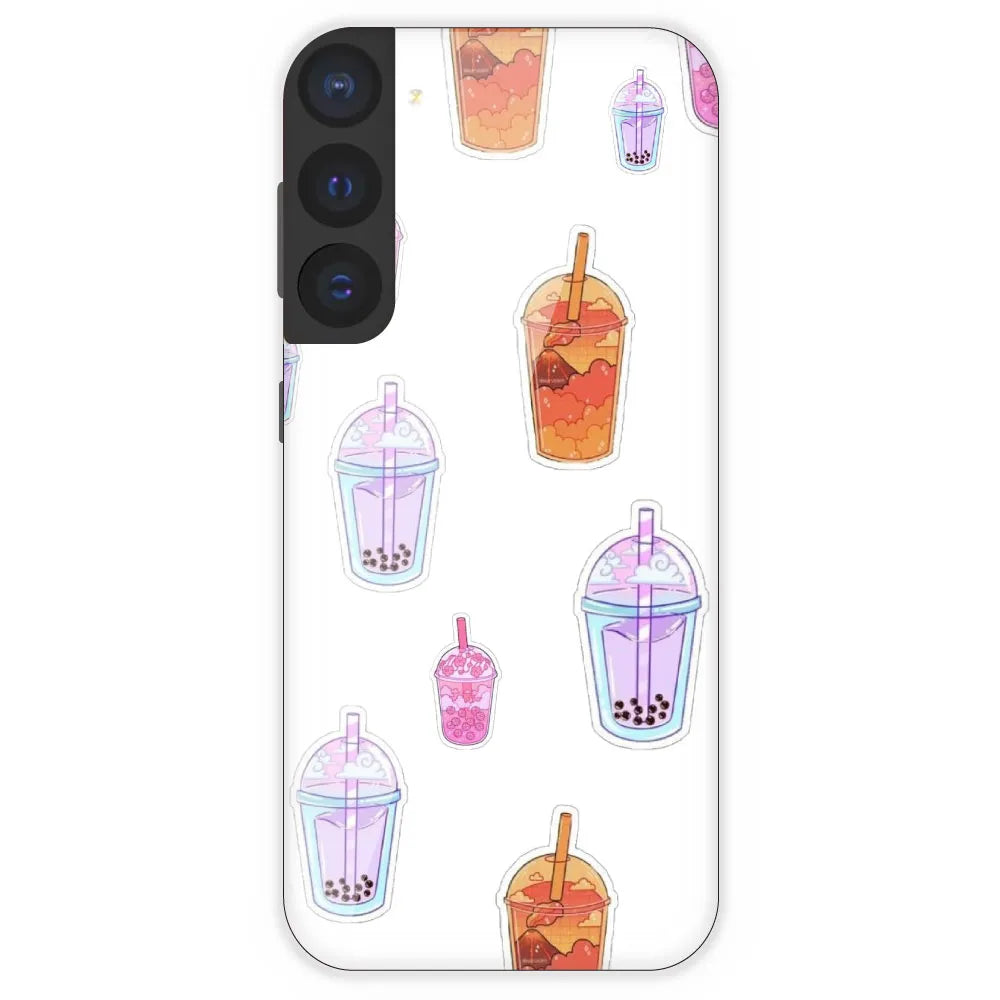Bubble Tea - Clear Printed Silicone Case For Samsung Galaxy S21 FE