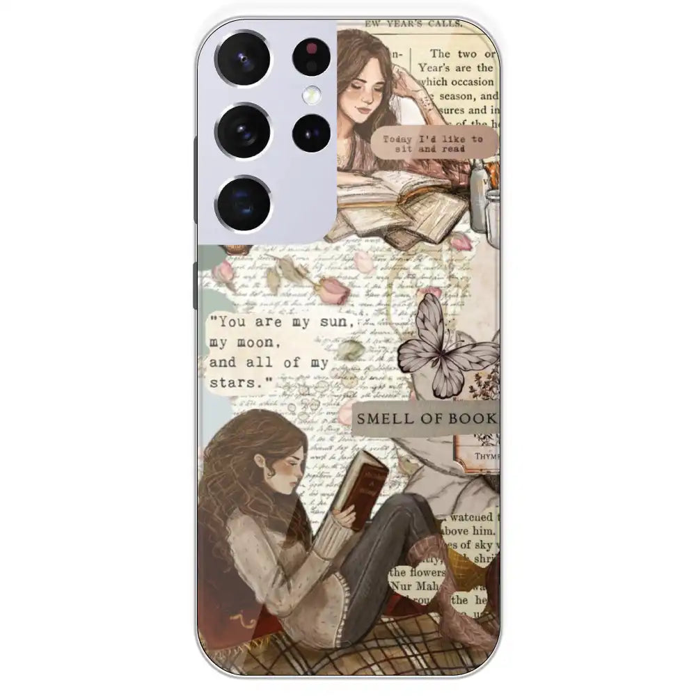 Book Collage - Printed Silicone Case For Samsung Galaxy S21 Ultra