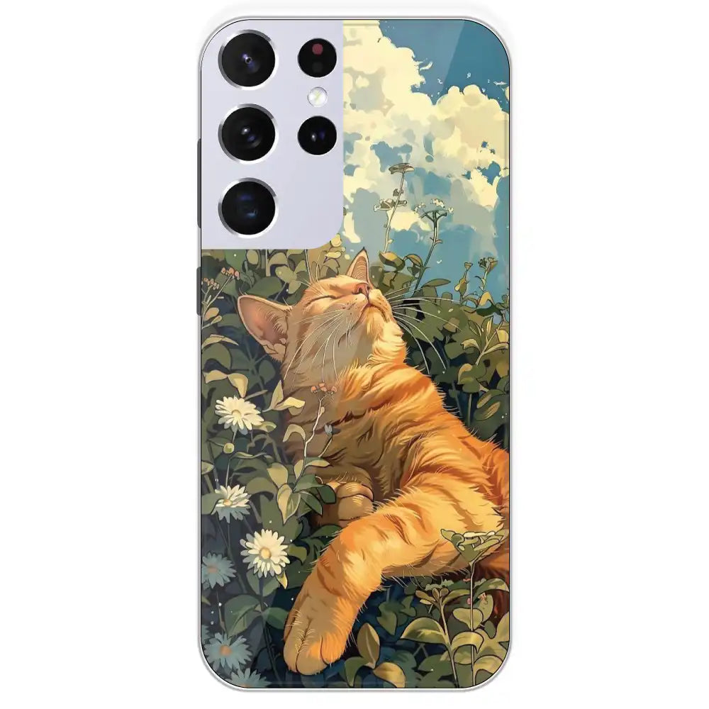 Garfield Sleeping - Printed Silicone Case For Samsung Galaxy S21 Ultra
