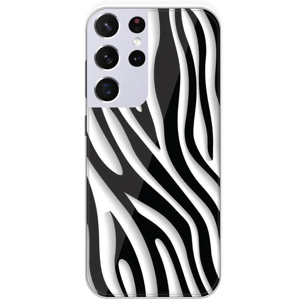 Zebra Print - Printed Silicone Case For Samsung Galaxy S21 Ultra
