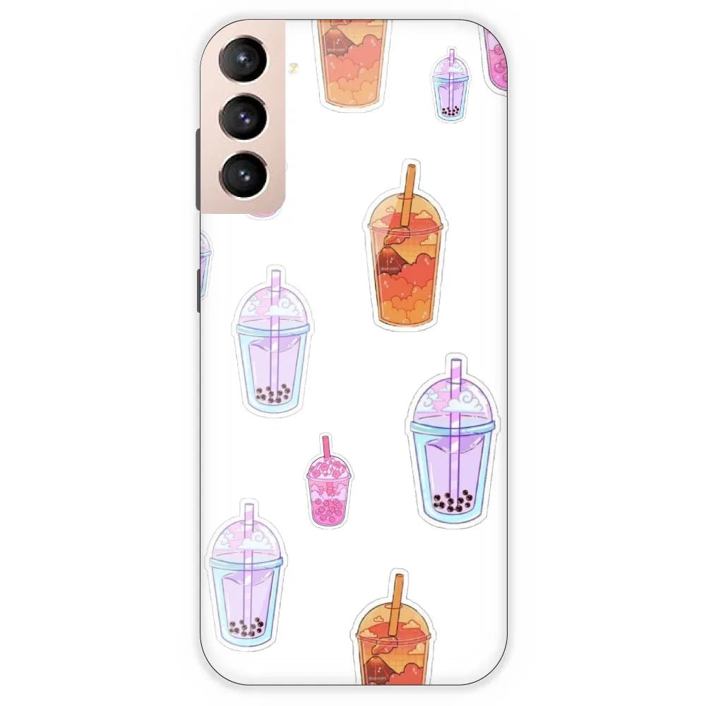 Bubble Tea - Clear Printed Silicone Case For Samsung Galaxy S21